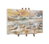 YS-Art Quadro artistico con cornice bianca dipinto a mano acrilico su tela dipinto a mano quadro da parete soggiorno moderno potente arredamento per la casa quadri vera arte 120x80 cm