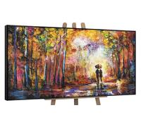 YS Dipinto incorniciato a mano Pittura acrilica su tela Arte murale Romanticismo arte astratta moderna Immagini decorazione casa autunnale 120x60 cm