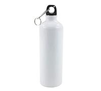 YS0911 - Bottiglia d'acqua a sublimazione bianca da 400/500/600/750 ml, con tappo a vite, gancio a moschettone, in alluminio, per sport all'aria ultimo intervento, a prova di perdite, per la stampa