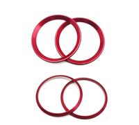 YSA ASF 4 Pezzi per Alfa per Romeo per Stelvio Anello Decorativo per Presa d'Aria Anteriore in Metallo, Copertura Colorata, Adesivi per Auto, Accessori Interni Decorativi Adesivi(Rosso)