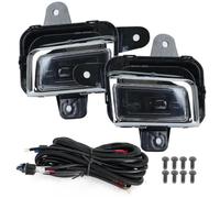 YSA ASF Faro Profondità Per GMC Per Sierra 1500 2022 2023 2024 2x Fari fendinebbia anteriori a LED, fari di guida, cablaggio, kit telaio di copertura fari fendinebbia(1 set chrome)