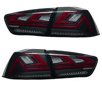 YSA ASF Per Mitsubishi Per Lancer 2008-2017 Luci Posteriori A LED Con Animazione Di Avvio DRL Freno Sequenziale Indicatori Di Direzione Lampade Posteriori Luci Posteriori Auto(Nero)