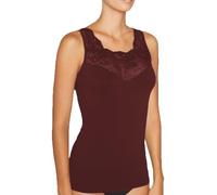 YSABEL MORA T-Shirt Termica in Pizzo Senza Maniche Bordeaux