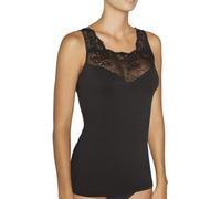 YSABEL MORA T-Shirt Termica Nera Senza Maniche in Pizzo