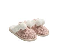YSABEL MORA Pantofole da casa doppia pompon comfort e stile, esterno in velluto, interno in pelo morbido, mantiene i tuoi piedi caldi e confortevoli tutto il giorno, design moderno e originalità
