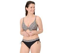 YSABEL MORA Slip Bikini Modellante Stampato con Brillante Nero, Midi Riducente con Compressione su Addome e Fianchi Regolabili, Finitura Brillante, Collezione Coast