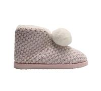 YSABEL MORA Stivali da casa con pompon per il massimo comfort e calore, esterni in velluto e interni in peli, ideali per giornate fredde, morbidezza e stile garantiti, suola EVA per un maggiore