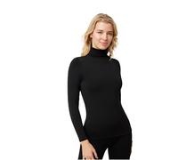 YSABEL MORA T-Shirt Termica Nera a Maniche Lunghe e Collo Alto