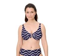YSABEL MORA Top Bikini Modellante Onde Blu Coppe C D con Ferretto Senza Imbottitura Spalline Schiena Multiposizione Collezione Wave