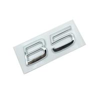 YSABVCP 1 PZ 3D ABS Argento Nero Auto Baule Posteriore Lettere Logo Distintivo Dell'emblema della Decalcomania Adesivi Misura for Volvo B3 B4 B5 B6 Auto Stying Accessori(Bright Silver B5)