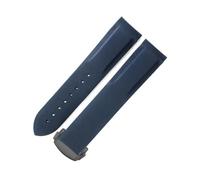 YSABVCP Adatto for cinturino in silicone for orologio Hamilton Khaki 20 da uomo, 22 mm, Fit For fibbia a doppia pressione, serie Frog H77805335 H777050.(Blue(No line)-Black,22mm)