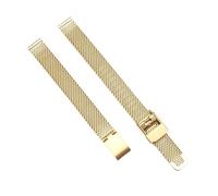 YSABVCP Cinturino da donna, misura piccola, 10, 12, 13, 14, 15, 16 mm, cinturino in acciaio, cinturino in metallo for orologio, cinturino Milano(Gold,12mm)