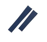YSABVCP Cinturino di ricambio in silicone impermeabile adatto for cinturino in gomma con fibbia pieghevole Tag Heuer(Blue-No Buckle)