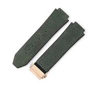 YSABVCP Cinturino for Orologio in Pelle smerigliata in Silicone da Uomo Adatto for Hublot 26 * 19 mm(Army Green-Rose-Z2)