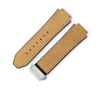 YSABVCP Cinturino for Orologio in Pelle smerigliata in Silicone da Uomo Adatto for Hublot 26 * 19 mm(Brown-Steel-Z2)