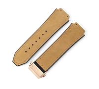 YSABVCP Cinturino for Orologio in Pelle smerigliata in Silicone da Uomo Adatto for Hublot 26 * 19 mm(Brown-Rose-Z2)