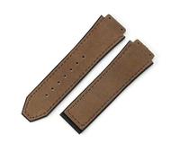 YSABVCP Cinturino for Orologio in Pelle smerigliata in Silicone da Uomo Adatto for Hublot 26 * 19 mm(Coffee-No Buckle)