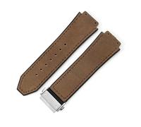 YSABVCP Cinturino for Orologio in Pelle smerigliata in Silicone da Uomo Adatto for Hublot 26 * 19 mm(Coffee-Steel-Z2)