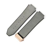 YSABVCP Cinturino for Orologio in Pelle smerigliata in Silicone da Uomo Adatto for Hublot 26 * 19 mm(Gray-Rose-Z2)