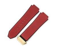 YSABVCP Cinturino for Orologio in Pelle smerigliata in Silicone da Uomo Adatto for Hublot 26 * 19 mm(Red-Golden-Z2)