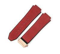 YSABVCP Cinturino for Orologio in Pelle smerigliata in Silicone da Uomo Adatto for Hublot 26 * 19 mm(Red-Rose-Z2)