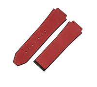 YSABVCP Cinturino for Orologio in Pelle smerigliata in Silicone da Uomo Adatto for Hublot 26 * 19 mm(Red-No Buckle)