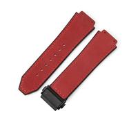 YSABVCP Cinturino for Orologio in Pelle smerigliata in Silicone da Uomo Adatto for Hublot 26 * 19 mm(Red-Black-Z2)