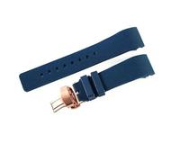 YSABVCP Cinturino for orologio in silicone nero e blu adatto for Cartier Santos Sandoz 100 Flat Interface 23-20 mm, accessori for orologi in gomma for uomo e donna(Blue-RS-B1,20mm)