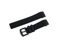 YSABVCP Cinturino for orologio in silicone nero e blu adatto for Cartier Santos Sandoz 100 Flat Interface 23-20 mm, accessori for orologi in gomma for uomo e donna(Black-BK-K2,20mm)