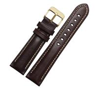 YSABVCP Cinturino for Orologio in Vera Pelle Adatto for Rolex Adatto for Accessori for Cinturini for Orologi Impermeabili Fit for Seiko 20mm(Brown-Gold-20mm)