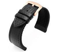 YSABVCP Cinturino in gomma siliconica adatto for Tissot 1853 Tengzhi T-Touch(Black Blue-rose gold,21mm)