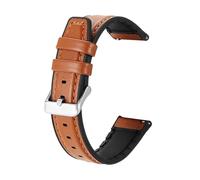 YSABVCP Cinturino in pelle e silicone da 20 mm e 22 mm adatto for Mibro Watch Lite2 Sport, adatto for Mibro C3 C2/A1 A2/X1/Lite 3 Pro/Air/Color Smart Strap(Brown si,22mm Width)