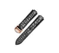 YSABVCP Cinturino in pelle for orologio Cartier Blue Balloon, impermeabile, anti-sudore, da uomo e da donna, 12,20 mm.(Black-Rose-Z4,12x20mm)