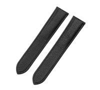 YSABVCP for Cartier Tank London Solo Uomo Donna Acciaio Fold Buckle Morbido Modello Lichee Cinturino in Vera pelle16 17 20 22 23mm Polsino(Black-No Buckle,16mm)