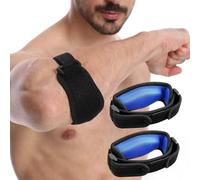 YSAOAKA 2 pezzi Tutore Epicondilite Gomito, Tutore Gomito Epicondilite regolabile, con Comodo Cuscinetto di Compressione, Unisex, Taglia unica, Blu