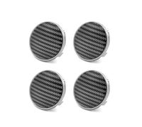 Ysbxitu 4 x 61 mm coprimozzo per coprimozzo compatibile con Audi - coprimozzo auto - Mozzo ricambio antipolvere e impermeabile - Fibra di carbonio argento per accessori auto