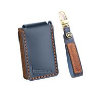 Ysbxitu Custodia intelligente per chiavi in pelle sintetica, adatta per Polestar 1 Polestar 2 Polestar 3 Polestar 4 Key fob cover in pelle, resistente alla polvere, idea regalo blu