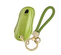 Ysbxitu Custodia per chiave auto, adatta per Porsche Cayenne Panamera 911 971 9YA Macan Boxster Carrera Taycan(3 tasti Keychain Accessorie) Verde
