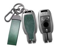 Ysbxitu Custodia per chiave auto in ecopelle per Mercedes Benz accessori cover rigida in metallo compatibile con Mercedes CLA E S C GLK B G GLC GLE CLS GLA Classe 1 pezzo