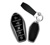 Ysbxitu Custodia per chiave auto in TPU adatta per BYD XIA Estate 5 tasti | Custodia per chiave intelligente per BYD XIA Estate 2025 Atto 3 Sealion Han Tang Dolphin Seal C Nero