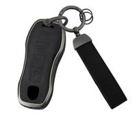 Ysbxitu Custodia per chiave Porsche Cayenne Panamera 911 971 9YA Macan Boxster Carrera Taycan 911 971 portachiavi sottile per tasca dei pantaloni - nero - portachiavi lungo
