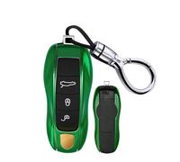 Ysbxitu Custodia portachiavi Eui Car Keychain adatta per Porsche Cayenne Panamera 911 971 9YA Macan Boxster Taycan Carrera portachiavi keyless go protezione chiave auto, accessorio verde