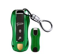 Ysbxitu Custodia portachiavi Eui Car Keychain adatta per Porsche Cayenne Panamera 911 971 9YA Macan Boxster Carrera Taycan portachiavi keyless go protezione chiave auto, accessorio verde