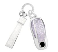 Ysbxitu Custodia portachiavi in TPU compatibile con Porsche Cayenne Panamera 911 971 9YA Macan Boxster Taycan Carrera portachiavi con design in fibra di diamante