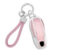 Ysbxitu Custodia portachiavi in TPU compatibile con Porsche Cayenne Panamera 911 971 9YA Macan Boxster Taycan Carrera portachiavi con design in fibra di diamante