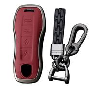 Ysbxitu Guscio Chiave Telecomando Cover In Metallo Compatibile con Cayenne Panamera 911 971 9YA Macan Boxster Carrera Taycan 911 971 9YA Custodia Chiave AntiGraffio (Keyless Go) 4 Tasti B Rosso