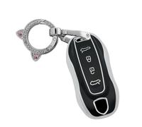 Ysbxitu Portachiavi in TPU da uomo adatto per Porsche Macan 4 EV Electric Modello 2024 2025 Taycan 2022 - Custodia per chiavi elegante e pratica per auto, bicicletta e viaggio, C nero., C Schwarz