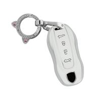 Ysbxitu Portachiavi in TPU da uomo adatto per Porsche Macan 4 EV Electric Modello 2024 2025 Taycan 2022 - Custodia per chiavi elegante e pratica per auto, bicicletta e viaggio, C bianco., C Weiß
