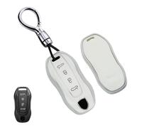 Ysbxitu Portachiavi in TPU da uomo adatto per Porsche Macan 4 EV Electric Modello 2024 2025 Taycan 2022 - Custodia per chiavi elegante e pratica per auto, bicicletta e viaggio, A bianco., A Weiß