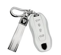 Ysbxitu Portachiavi in TPU da uomo adatto per Porsche Macan 4 EV Electric Modello 2024 2025 Taycan 2022 - Custodia per chiavi elegante e pratica per auto, bicicletta e viaggio, B bianco, B Weiß